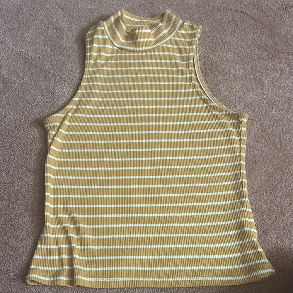 Striped Yellow Sleeveless Top